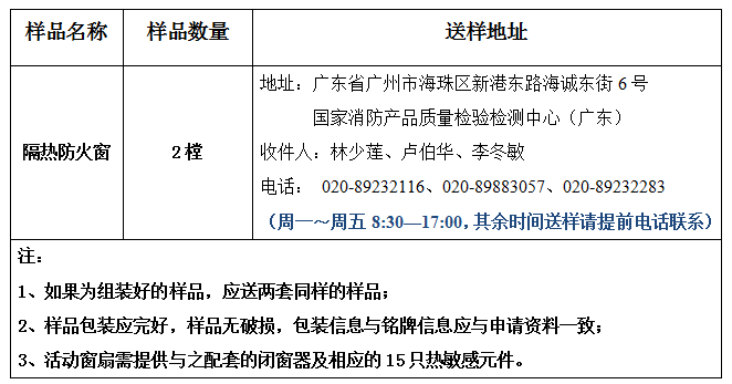 隔熱防火窗型式試驗業(yè)務辦理指南(廣東所)